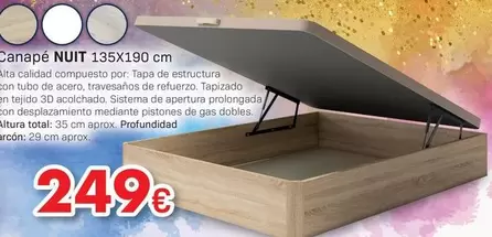 Oferta de Canape Nuit 135x190 Cm por 249€ en Tifón Muebles