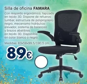 Oferta de Silla De Oficina Famara por 89€ en Tifón Muebles