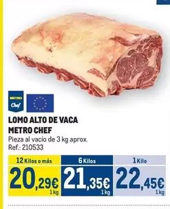 Oferta de Lomo Alto De Vaca por 22,45€ en Makro