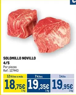 Oferta de Solomillo Novillo 4/5 por 19,95€ en Makro