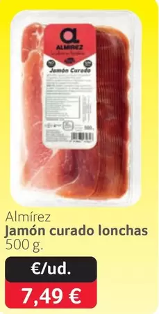 Oferta de Almirez - Jamon Curado Lonchas por 7,49€ en Gros Mercat