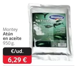 Oferta de Montey - Atún En Aceite por 6,29€ en Gros Mercat