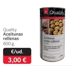Oferta de Quality - Aceitunas Rellenas por 3€ en Gros Mercat