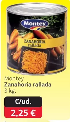 Oferta de Montey - Zanahoria Rallada por 2,25€ en Gros Mercat