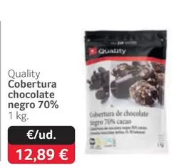 Oferta de Quality - Cobertura Chocolate Negro 70% por 12,89€ en Gros Mercat