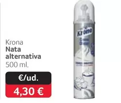 Oferta de Krona - Nata Alternativa por 4,3€ en Gros Mercat
