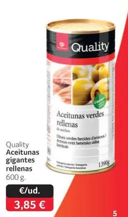 Oferta de Quality - Aceitunas Gigantes Rellenas por 3,85€ en Gros Mercat