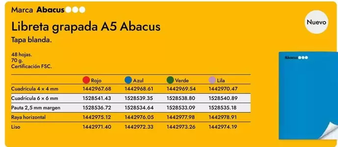 Oferta de Abacus - Libreta Grapada A5  en Abacus