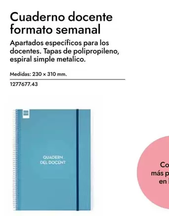 Oferta de Cuaderno Docente Formato Semanal en Abacus