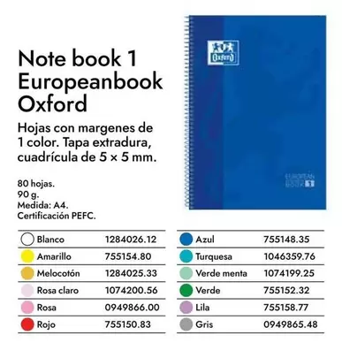 Oferta de Oxford - Note Book 1 Europeanbook en Abacus