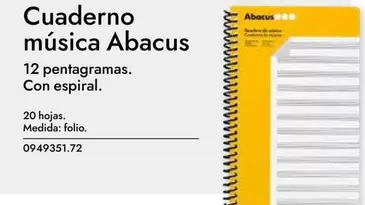 Oferta de Abacus - Cuaderno Música  en Abacus