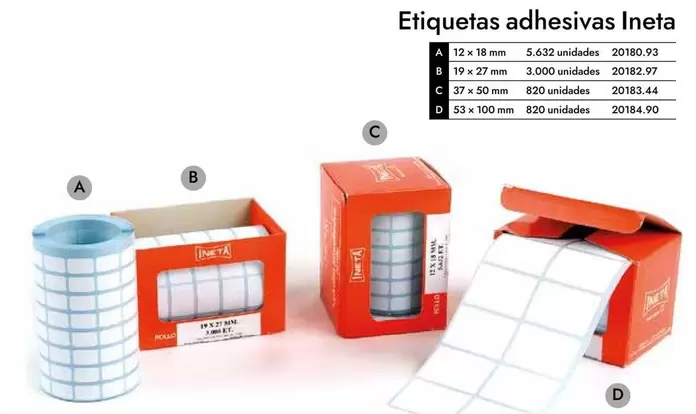 Oferta de Etiquetas Adhesivas Ineta en Abacus