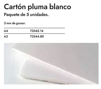 Oferta de Cartón Pluma Blanco en Abacus