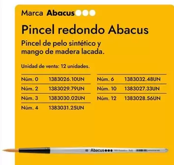 Oferta de Abacus - Pincel Redondo  en Abacus