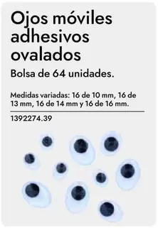 Oferta de Ojos Móviles Adhesivos Ovalados en Abacus
