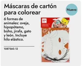 Oferta de Máscaras De Cartón Para Colorear  en Abacus