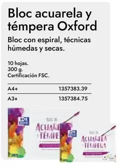 Oferta de Oxford - Bloc Acuarela Y Témpera  en Abacus