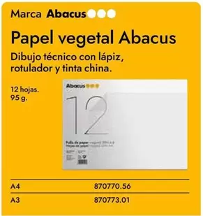 Oferta de Abacus - Papel Vegetal  en Abacus