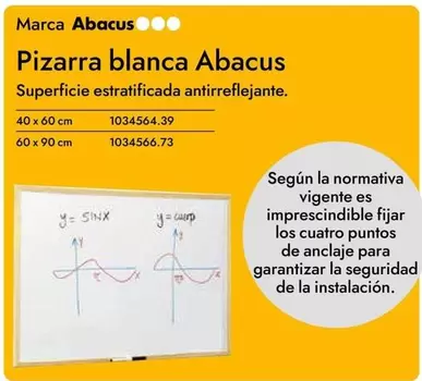 Oferta de Abacus - Pizarra Blanca  en Abacus