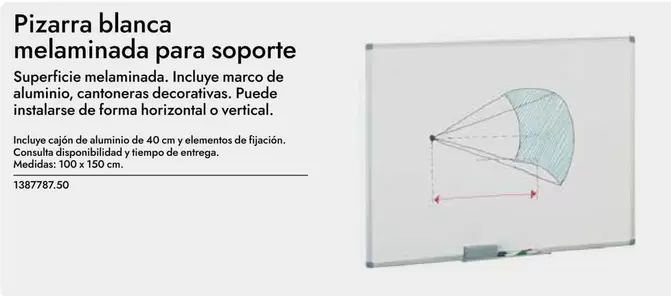 Oferta de Pizarra Blanca Melaminada Para Soporte en Abacus