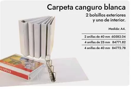 Oferta de Carpeta Canguro Blanca en Abacus