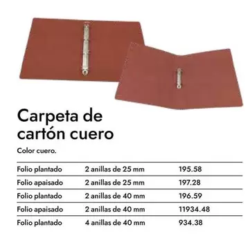 Oferta de Carpeta De Carton Cuero en Abacus