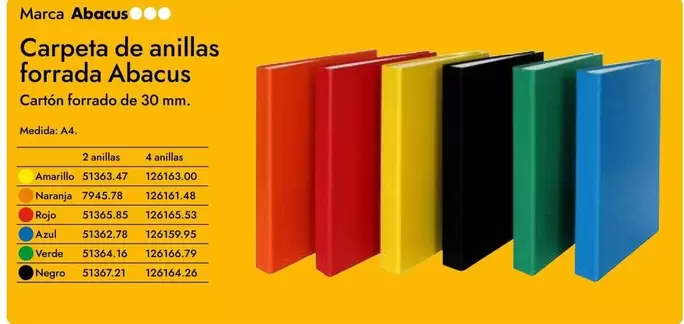 Oferta de Abacus - Carpeta De Anillas Forrada  en Abacus
