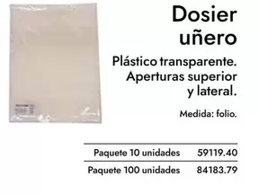 Oferta de Dosier Uñero en Abacus