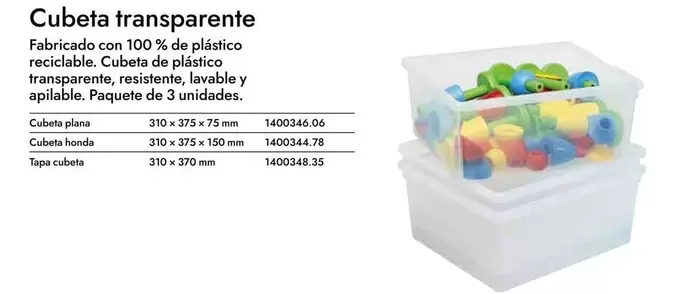 Oferta de Cubeta Transparente en Abacus