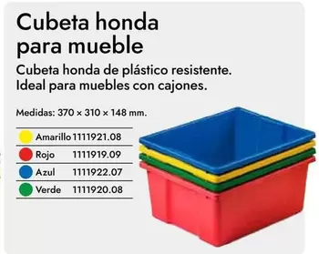 Oferta de Cubeta Honda Para Muebles en Abacus