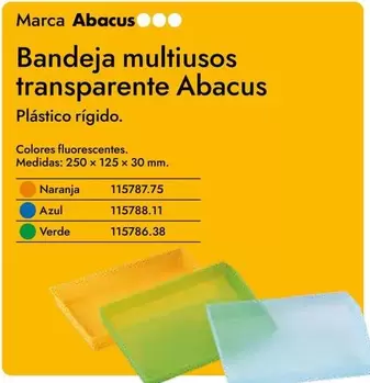 Oferta de Abacus - Bandeja Multiusos Transparente  en Abacus