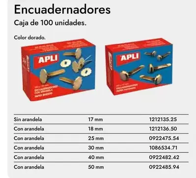 Oferta de Apli - Encuadernadores en Abacus
