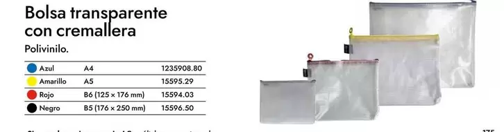 Oferta de Bolsa Transparente Con Cremallera en Abacus