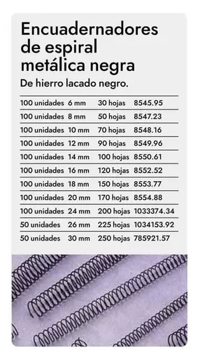 Oferta de Encuadernador De Espiral Metalica Negra en Abacus