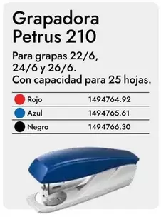 Oferta de Petrus - Grapadora Petrus 210 en Abacus