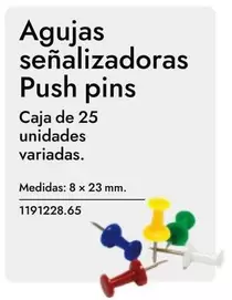 Oferta de Agujas Señalizadoras Push Pins en Abacus