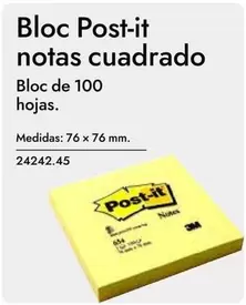 Oferta de Post-it - Bloc  Notas Cuadrado en Abacus