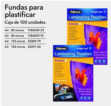 Oferta de Fellowes - Fundas Para Plastificar en Abacus