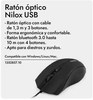 Oferta de Nilox - Raton Óptico Usb en Abacus