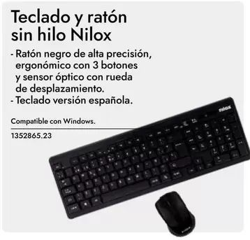 Oferta de Nilox - Teclado Y Raton Sin Hilo en Abacus