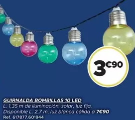 Oferta de Solar - Guirnalda Bombillas 10 Led por 3,9€ en GiFi