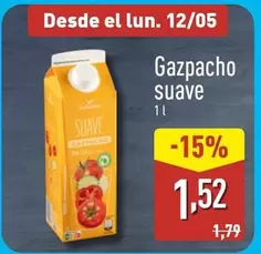 Oferta de Gazpacho Suave por 1,52€ en ALDI