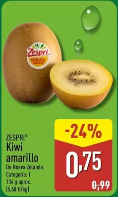 Oferta de Zespri - Kiwi Amarillo por 0,75€ en ALDI