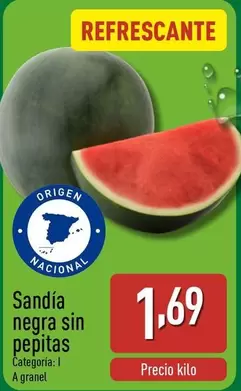 Oferta de Origen - Sandia Negra Sin Pepitas por 1,69€ en ALDI