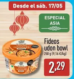 Oferta de Asia Green Garden - Fideos Udon Bowl por 2,29€ en ALDI