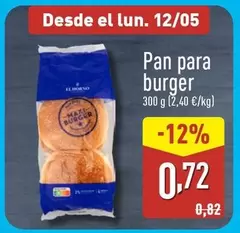 Oferta de Pan Para Burger por 0,72€ en ALDI