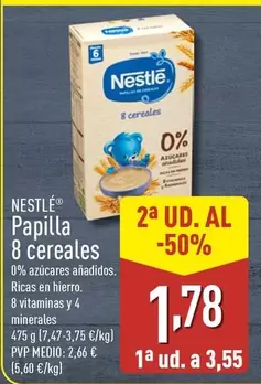 Oferta de Nestlé - Papilla 8 Cereales por 3,55€ en ALDI