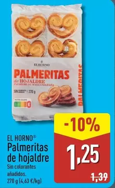 Oferta de El Horno - Palmeritas De Hojaldre por 1,25€ en ALDI