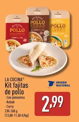 Oferta de Origen - Kit Fajitas De Pollo por 2,99€ en ALDI
