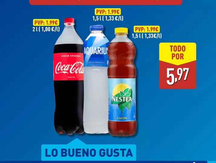 Oferta de Coca-Cola/Aquarius/Nestea - Bebidas por 5,97€ en ALDI